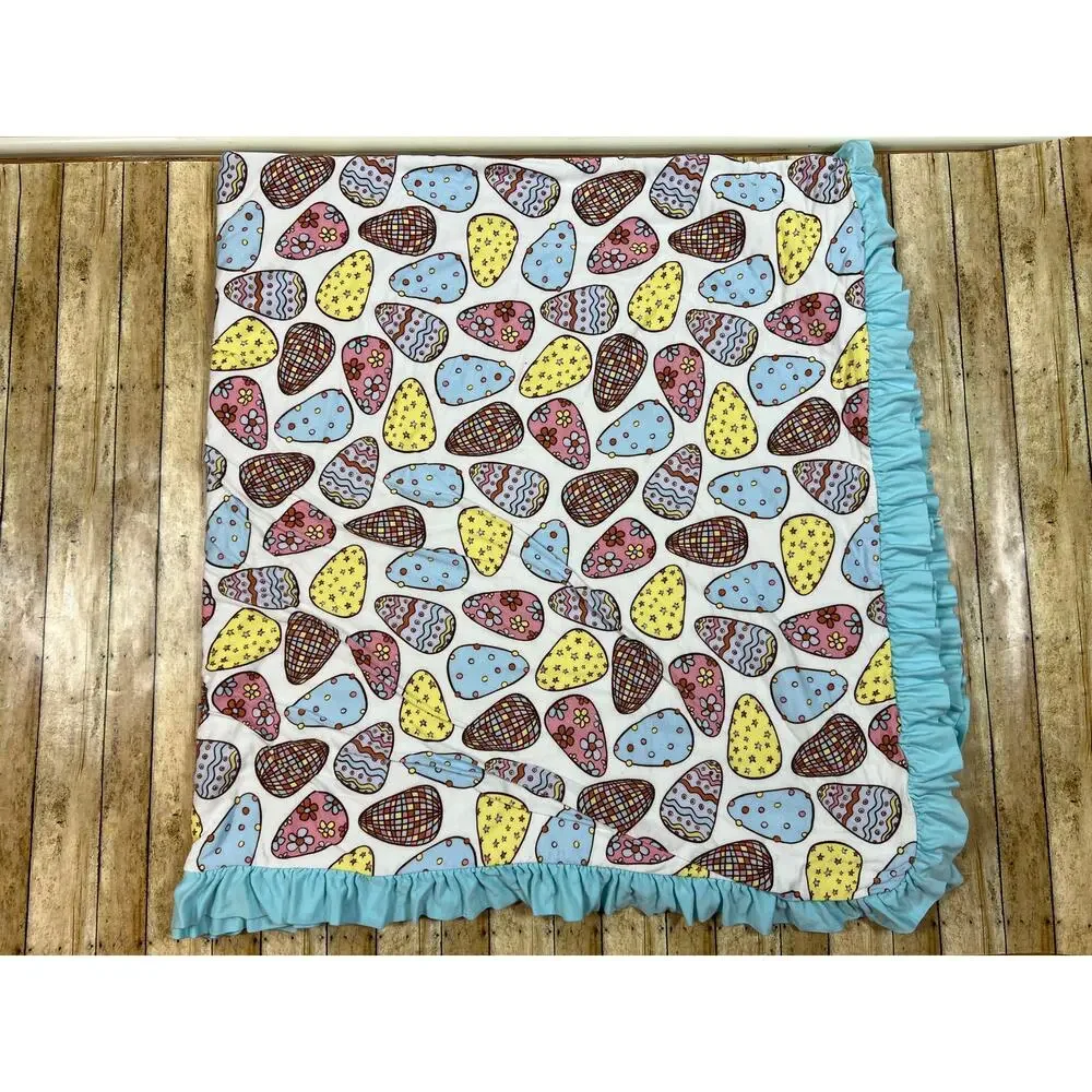 Posh Peanut Addison Mae Peeps Luxe Patoo Bamboo Blanket Ruffle 60x60